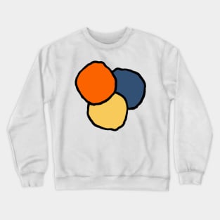 Modern asteroids in soft buttery golden yellow, denim blue, baby orange and translucent white Crewneck Sweatshirt